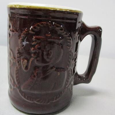 Glazed Vintage Brown Stoneware Tankard