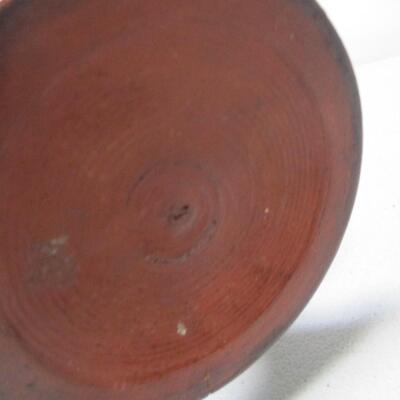 Antique 1800s Painted Turned Wooden Treen Master Salt -Polychrome Paint
