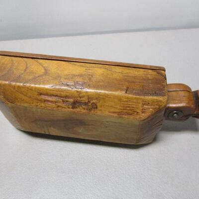 Early Handcarved Wooden Spice/Tea Caddy Box