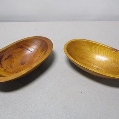 2 Hardwood Wooden Bowls