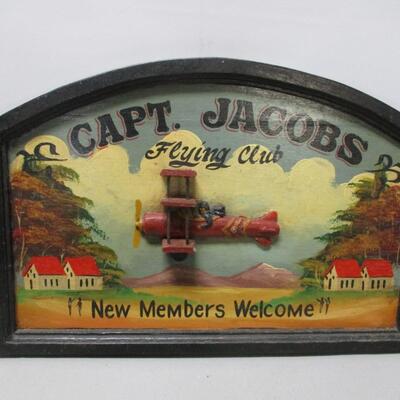 Capt Jacobs Flying Club New Members Welcome - 3D Wooden Sign