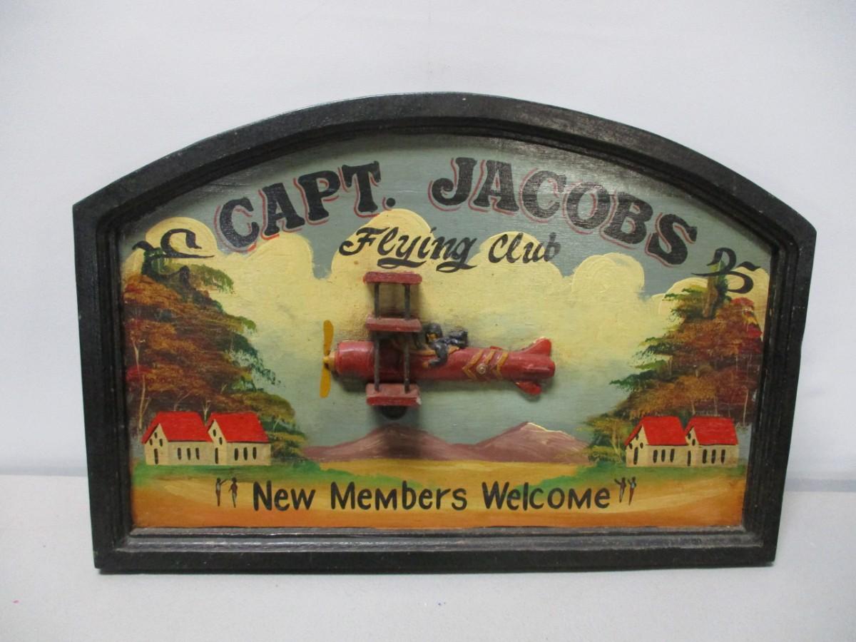 Capt Jacobs Flying Club New Members Welcome - 3D Wooden Sign