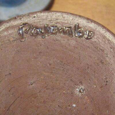 Handmade Pottery Jar with Lid- Signed by Artist:  Palumbo