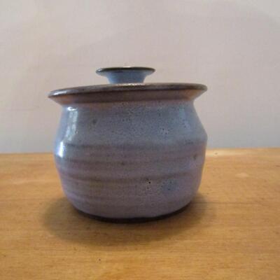 Handmade Pottery Jar with Lid- Signed by Artist:  Palumbo