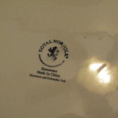 Royal Norfolk Blue and White Dinner Plates (14 Pc) and Bowls (10 Pc)
