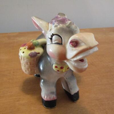 Vintage Laughing Donkey with Salt and Pepper Shakers by Tilso