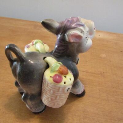 Vintage Laughing Donkey with Salt and Pepper Shakers by Tilso
