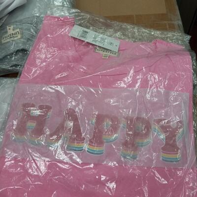 2  Pink (Happy) T shirts New with Tags