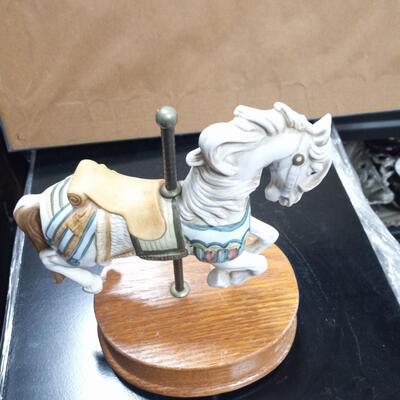 Vintage Musical Horse Carousel Figurine