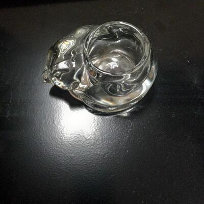Glass Cat  Candle Holder
