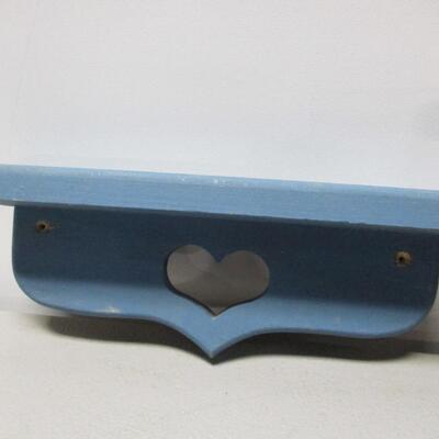 Wood Display Shelves With Heart Cutout