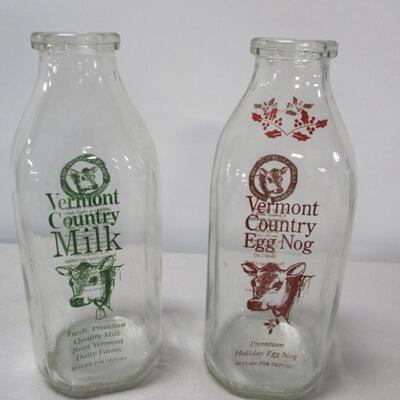 Vintage Square Quart Milk Bottle - Vermont Country Milk & Egg Nog