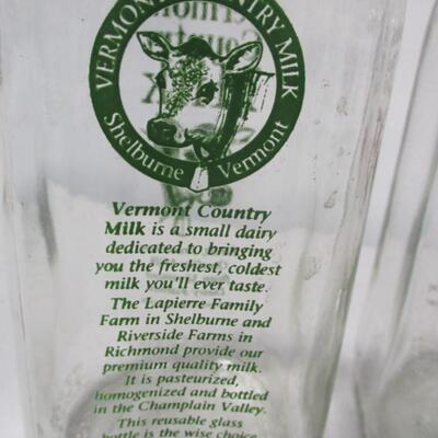 Vintage Square Quart Milk Bottle - Vermont Country Milk & Egg Nog