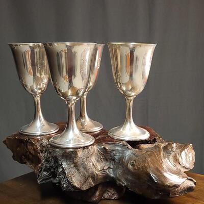 Lot 1: Vintage Set of (4) Sterling Silver Goblets