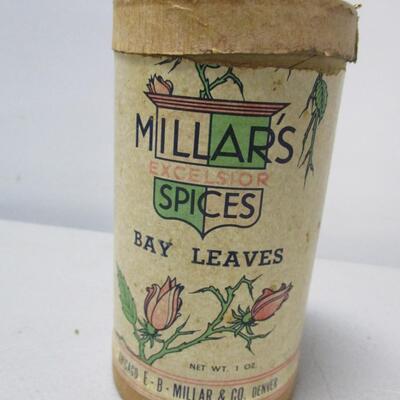 Antique Millar's Excelsior Spice Whole Allspice Opened Chicago Denver