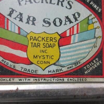 Vintage Packer's Tar Soap Tin - Empty
