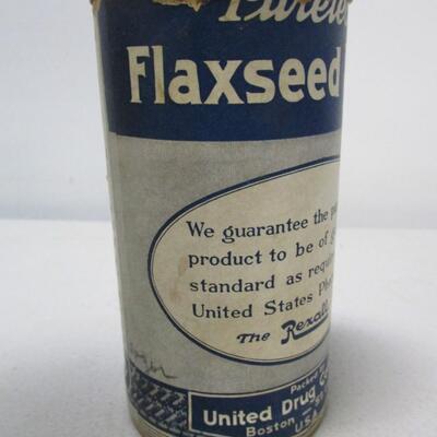 Vintage Puretest Flaxseed Whole - United Drug/Rexall