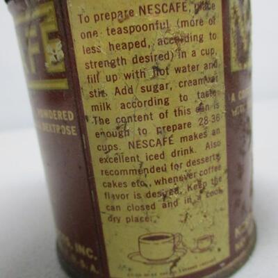 Vintage NESTLE Nescafe Coffee Tin 4 Oz. Advertising Can 1930's Powdered Coffee