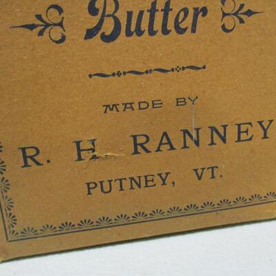 Fancy Print Butter, R. H. Ranney, Putney, VT., Advertising Cardboard Box