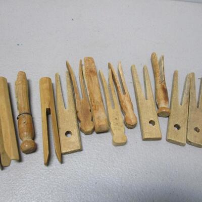 Vintage Wooden Clothes Pins