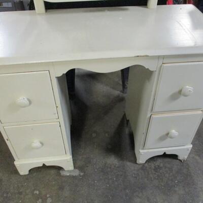 Antique 4 Drawer 'Shabby Chic' Dressing Table with Mirror