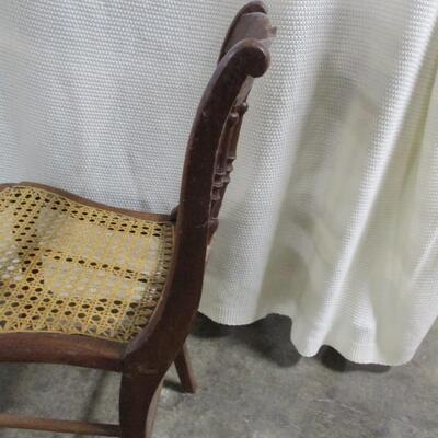 Antique Chair With Hand Laced Cane Seat