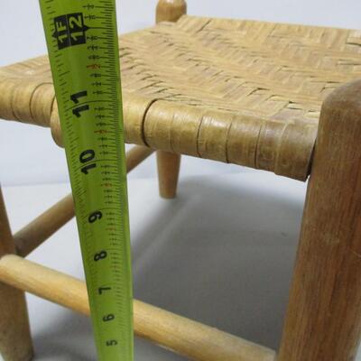 Early Wood Frame Stool with Splint Seat