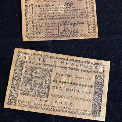 Vintage Confederate Style Bank Notes