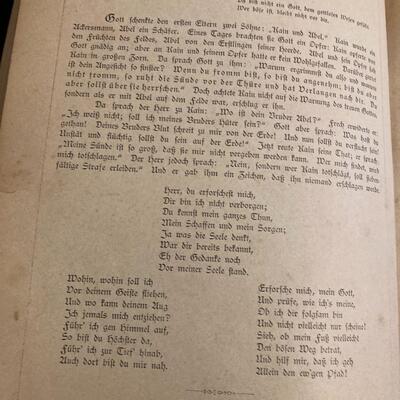 Antique German Bible Story Book with Color Lithographs
