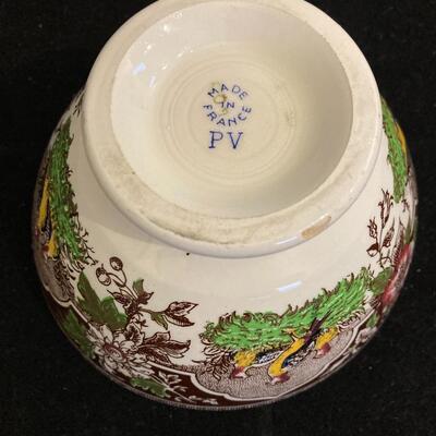 Antique Bowl PV FRANCE 6â€ across x 3.5â€ h