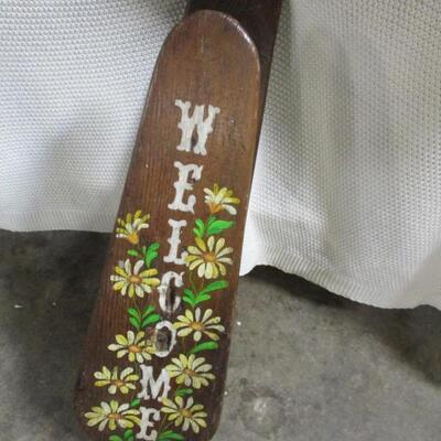 Antique Handmade and Decorated Ironing Sleeve Board or 'Take to Church' Arm Rest