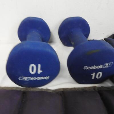 Exercise Equipment, Weights, Assorted Sizes, Hand Weights