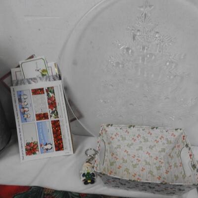 18+ Christmas Lot, Felt Envelope, Let it Snow Metal Bucket