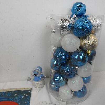 18+ Christmas Lot, Felt Envelope, Let it Snow Metal Bucket