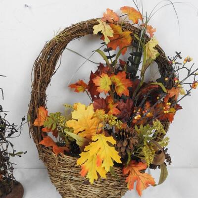 4 pc Thanksgiving Decor, Baskets, Planters, Happy Harvest