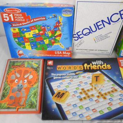 7 Games, Candy Land, Words With Friends, Sequence, Tazmania, Dino Dissection