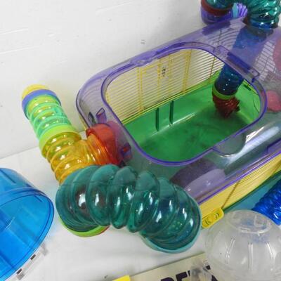 Pet Lot: Ferret Books, Colorful Cage with Customizable Tubing, Hamster Wheel