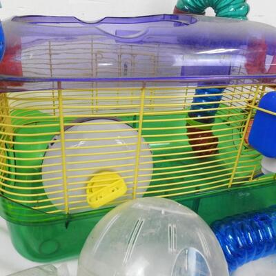 Pet Lot: Ferret Books, Colorful Cage with Customizable Tubing, Hamster Wheel