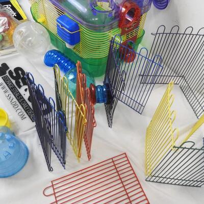 Pet Lot: Ferret Books, Colorful Cage with Customizable Tubing, Hamster Wheel