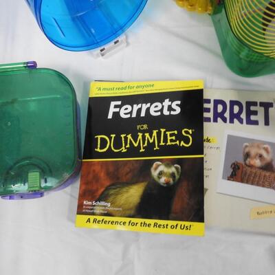 Pet Lot: Ferret Books, Colorful Cage with Customizable Tubing, Hamster Wheel
