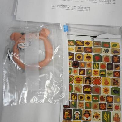 16 pc Teaching Supplies, Blocks, Dry Erasers, Fabric Pocket Chart