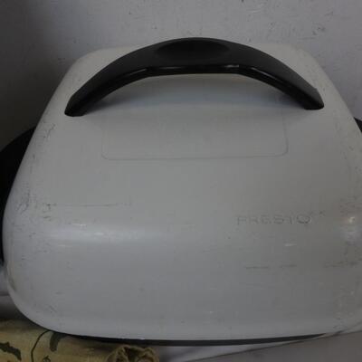 10 pc Kitchen Lot: Rival Skillet, Presto Electric Fry Pan, Utensils