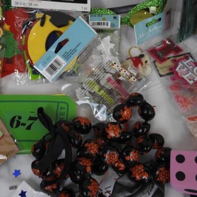 20+ Craft Lot, Fuzzy Sticks, Balloons, Letters, Holiday Decorations