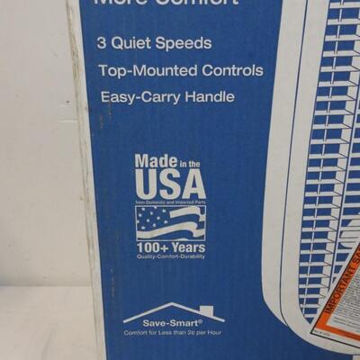 Lasko Box Fan, 20 Inch, 3 Speed, Works, Used In Box