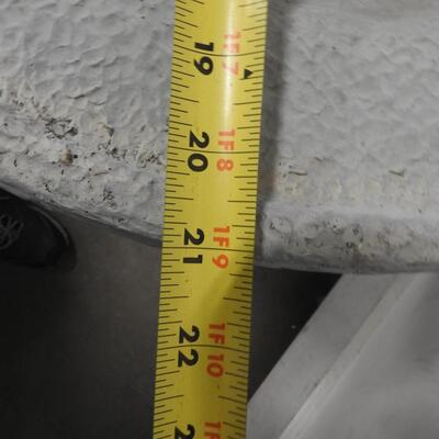 Outdoor Gray Bird Bath, 28" Tall, Some Cracks