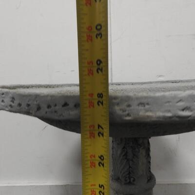 Outdoor Gray Bird Bath, 28" Tall, Some Cracks