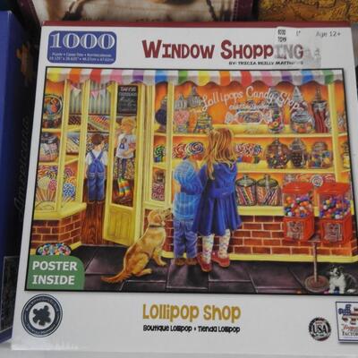 5 Puzzles, 1 Game, Americana, Window Shopping, Audubon, An Enchanted Evening