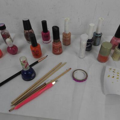 Nail Polish Lot: 20+ Nail Polish Bottles, Nail File, Cuticle Sticks, Tap/Cutters