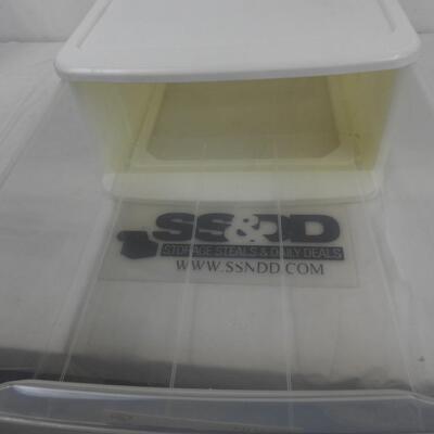 7.25 Gallon Capacity, Stackable Stacks Up Storage White Drawer