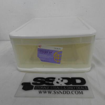 7.25 Gallon Capacity, Stackable Stacks Up Storage White Drawer